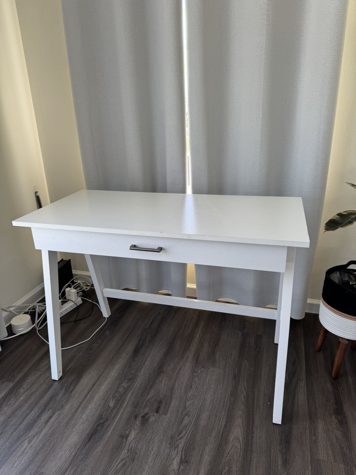 Paulo Wood Writing Desk with Drawer White - Project 62