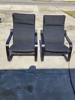 Ikea Poäng Black Armchairs