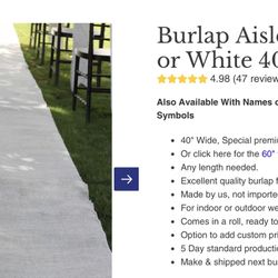 Wedding Aisle Runner - Burlap