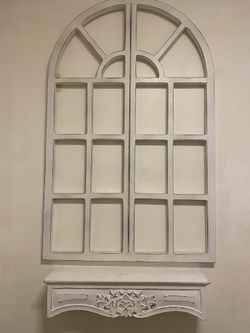 Wood Arched Decoration With Shelf
