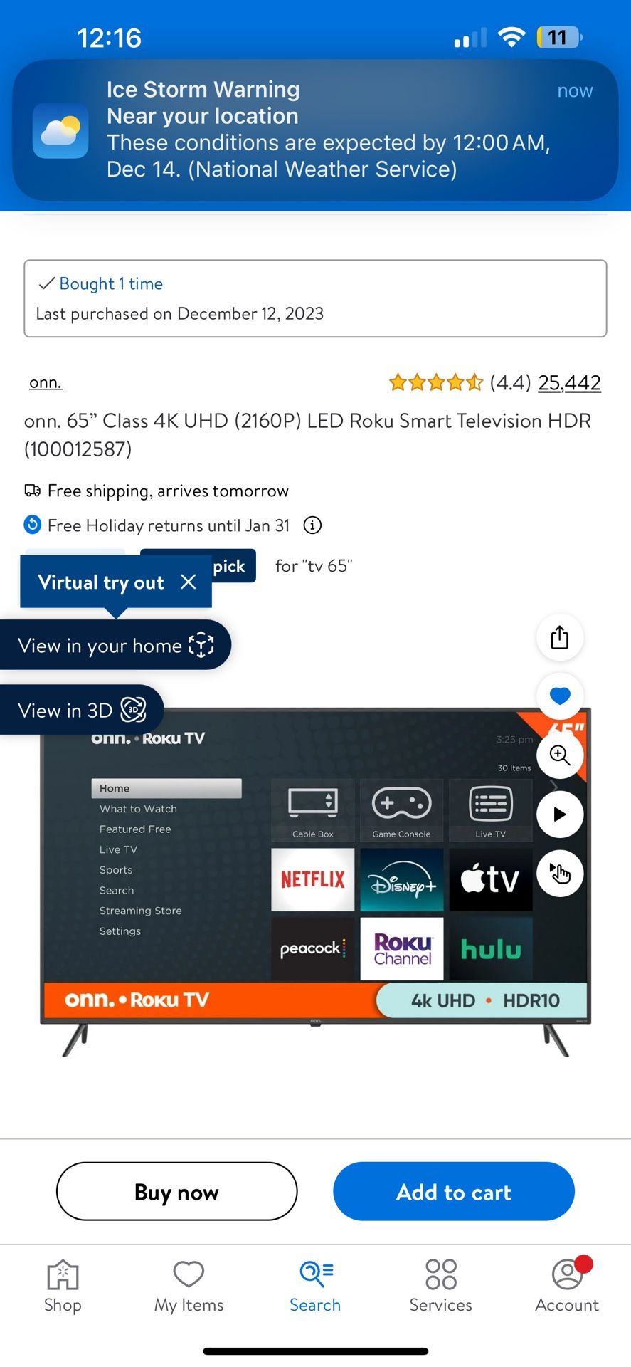 Brand New 65inch Roku Tv