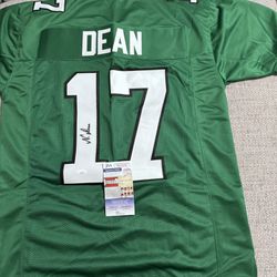 Nakobe Dean Signed Autograph Custom Jersey - JSA Coa - Philadelphia Eagles