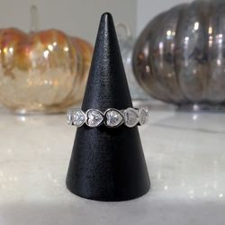 Solid .925 Sterling Silver Moissanite Ring 