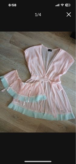 2 NEW Pink Blue Babydoll Thong Garments Lingerie Sleep Wear Women Size XS-M