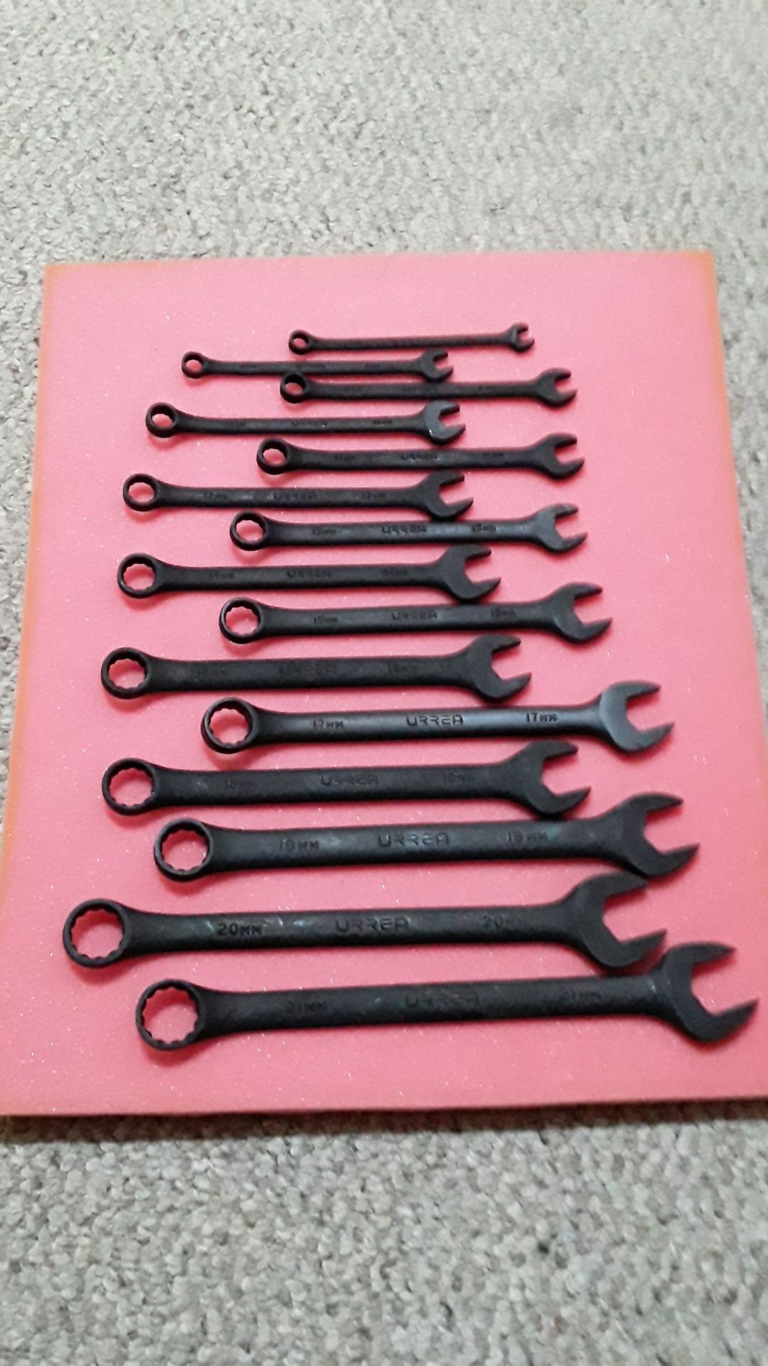 Urrea Professional Tools black Oxide Combination wrench set