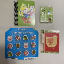 Bundle of Kids Notebook, Notepad & 16 Erasers