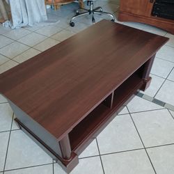 BIG Wooden Coffee Table With Storage Shelf 