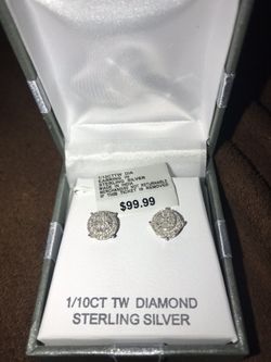 1/10ct two diamond earrings