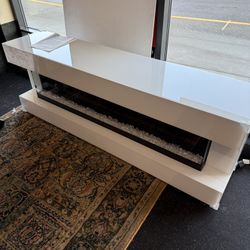 TV STAND WITH BUILT IN SPEAKER AND ARTIFICIAL LIGHTS ON SALE