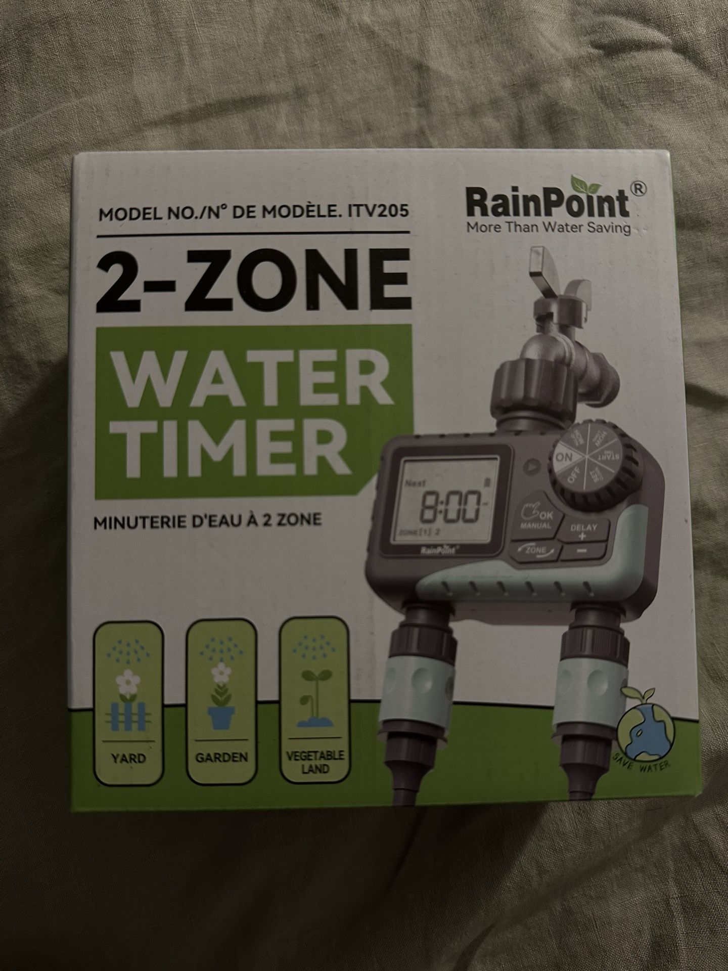 RAINPOINT Water Timer for Garden Hose – 2 Zone Sprinkler Timer