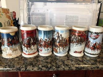 Still Available: Budweiser Holiday Steins Set Of 6 (2004-2009)