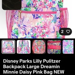 Lily Pulitzer Disney Collab Backpack. Pu Bridgewater. New W Tags
