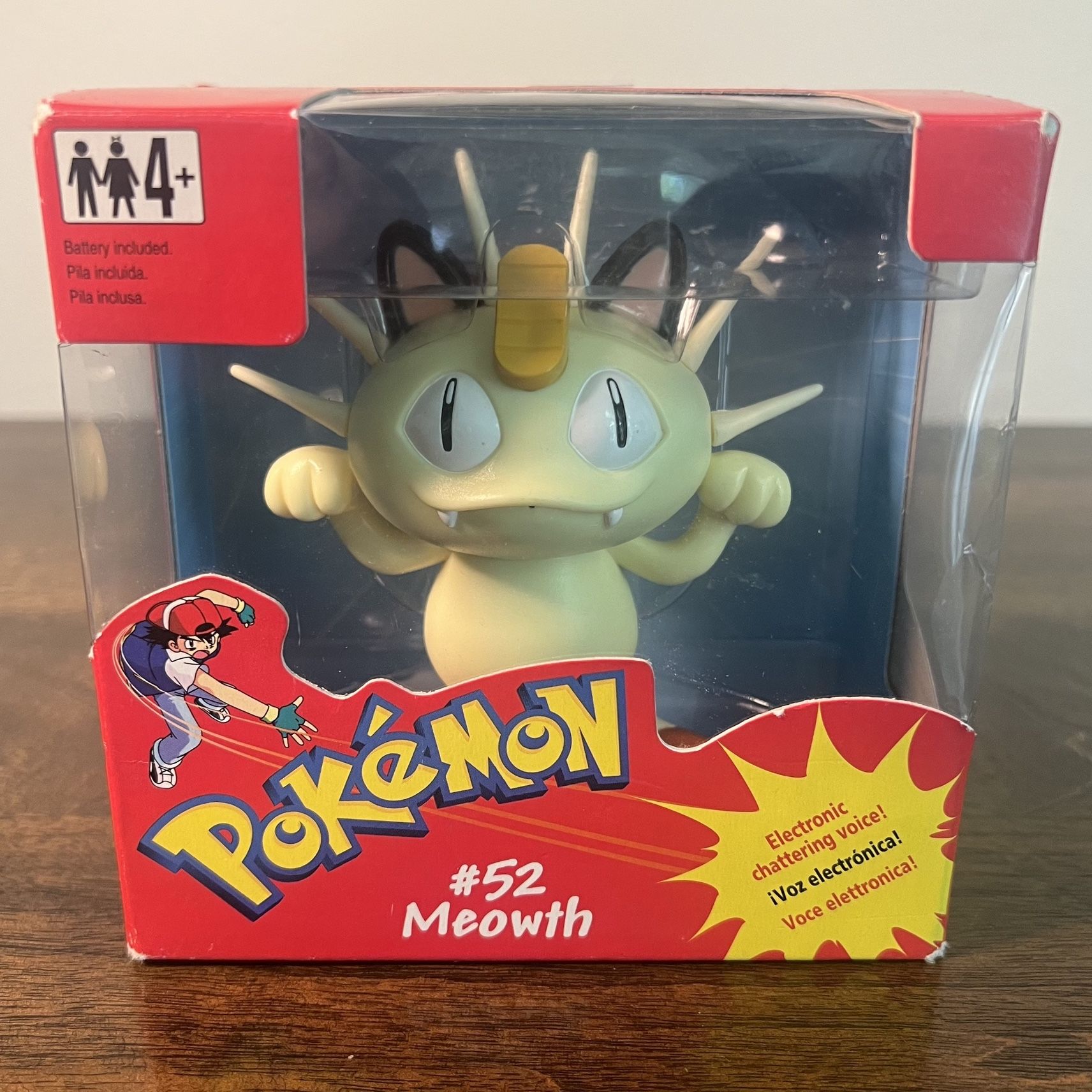 Vintage 1998 Pokemon Meowth #52 With Electronic Voice And Twist By