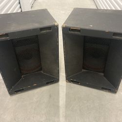Large P.A. Speakers With Powered Mixer