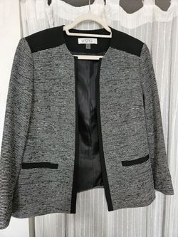 Kasper Tweed Open-Front Blazer Jacket