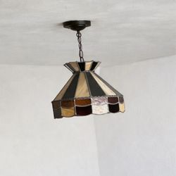 Vintage stained glass hanging light