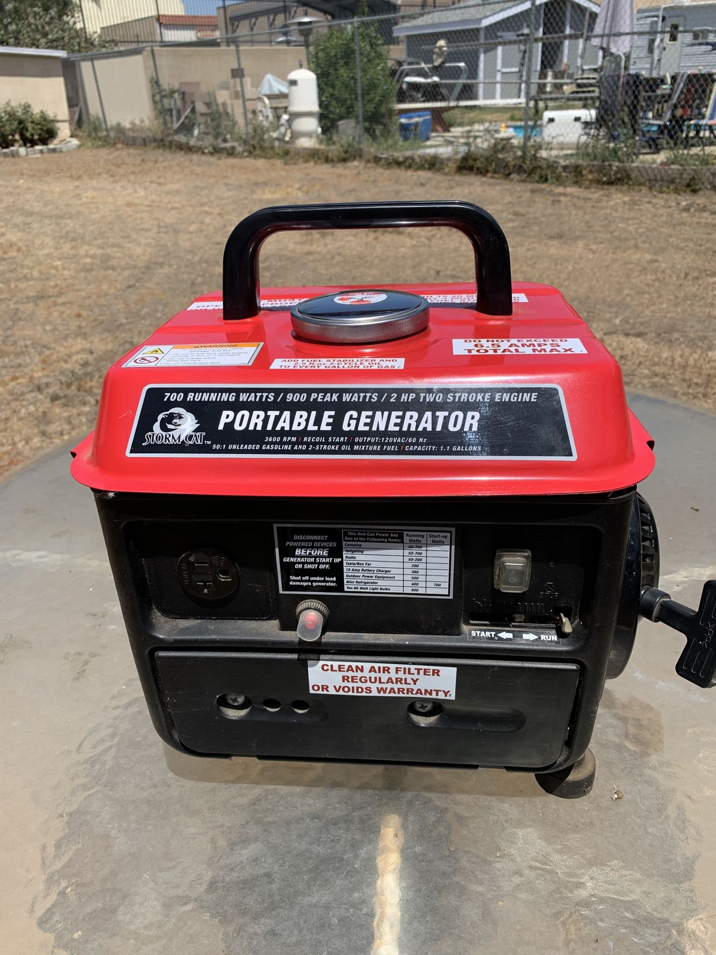 Storm Cat Portable Generator 900 Peak Watts