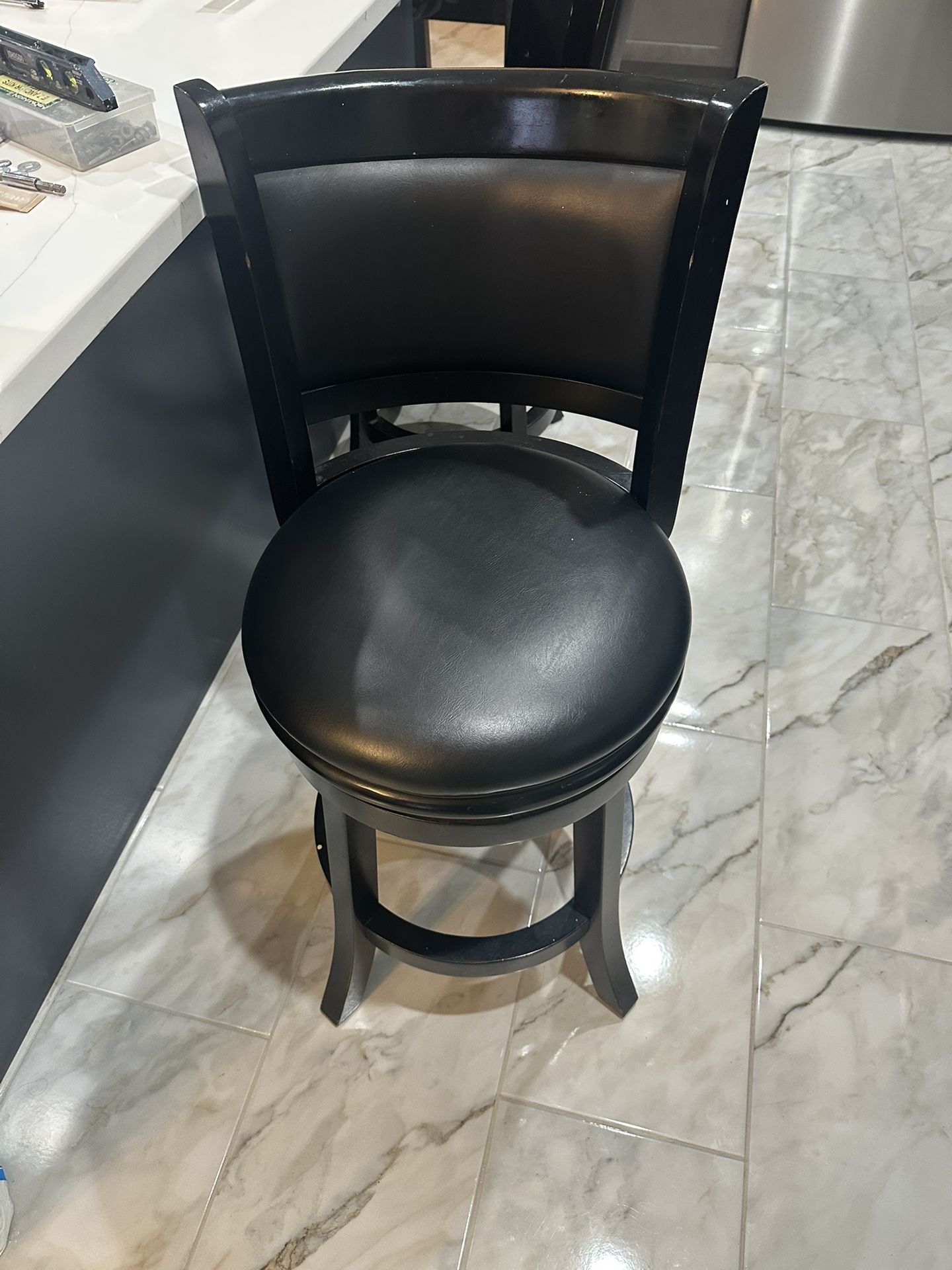 Wooden And PU Leather Counter Height Bar Stools