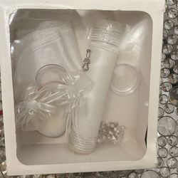 First Comunión And Baptism Candle Set 