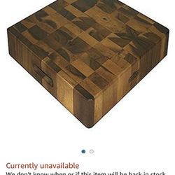 Mountain Woods Brown Extra Thick Square Acacia Cutting Board - 16"