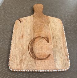 Beaded Wood Monogrammed Board