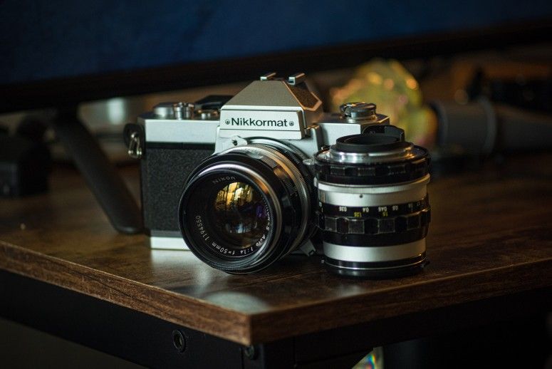 Nikon Nikkormat FT2 35mm film camera Nikkor 50mm 1.4 & 28mm 2.8