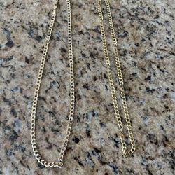 (1) 14 K 22g 24’ Necklaces  (1)10k17g 