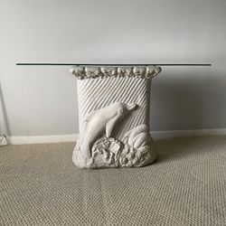 Vintage post modern dolphins console table. 