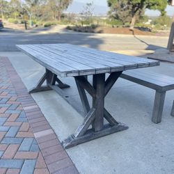 Reclaimed wood OUTDOOR TABLE ONLY ( BENCH  IS NOT FOR SALE )