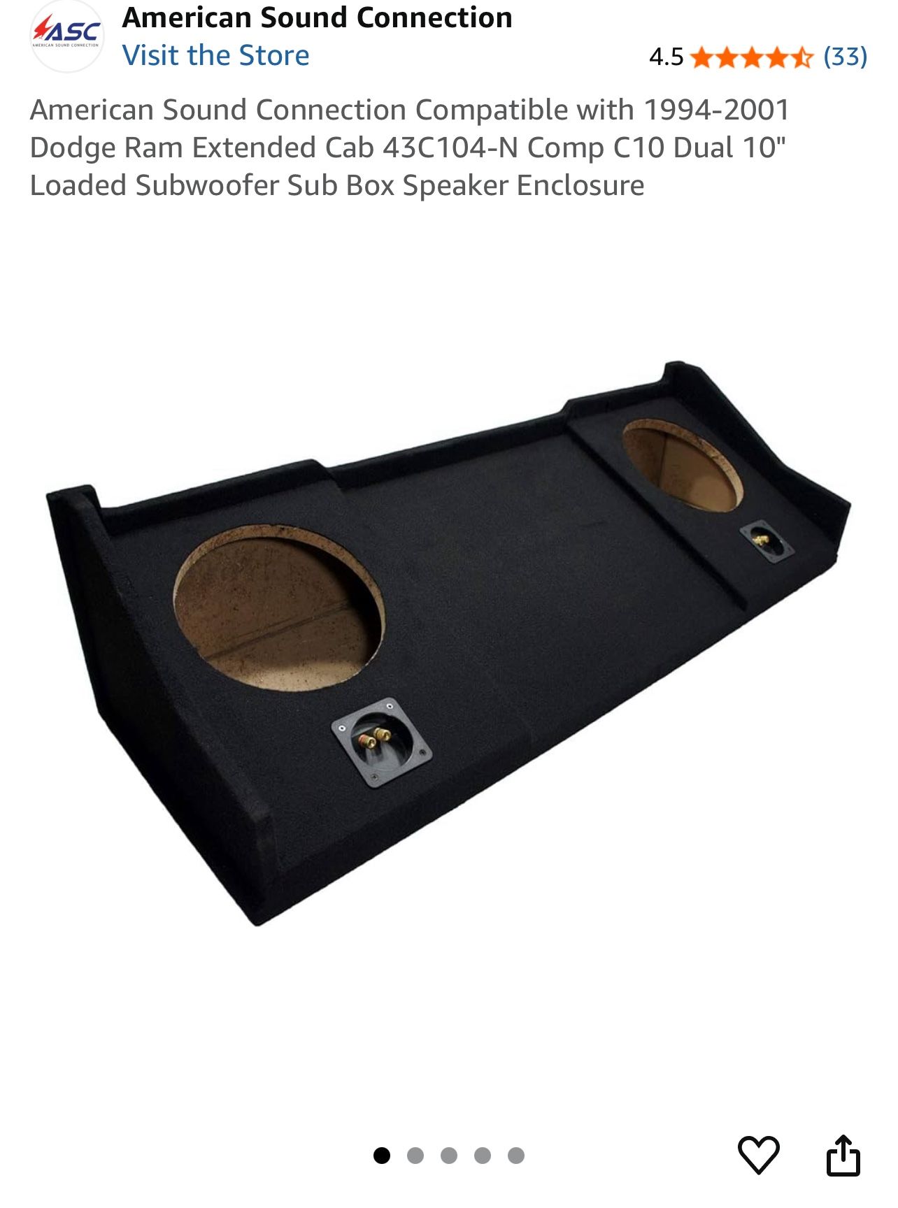 Custom Dual 10” Subwoofer Enclosure With 2 Subwoofers