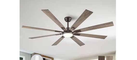 72 in. Indoor/Outdoor 8-Blade LED Bronze Ceiling Fan with Light, DC Motor and Remote Control NEW