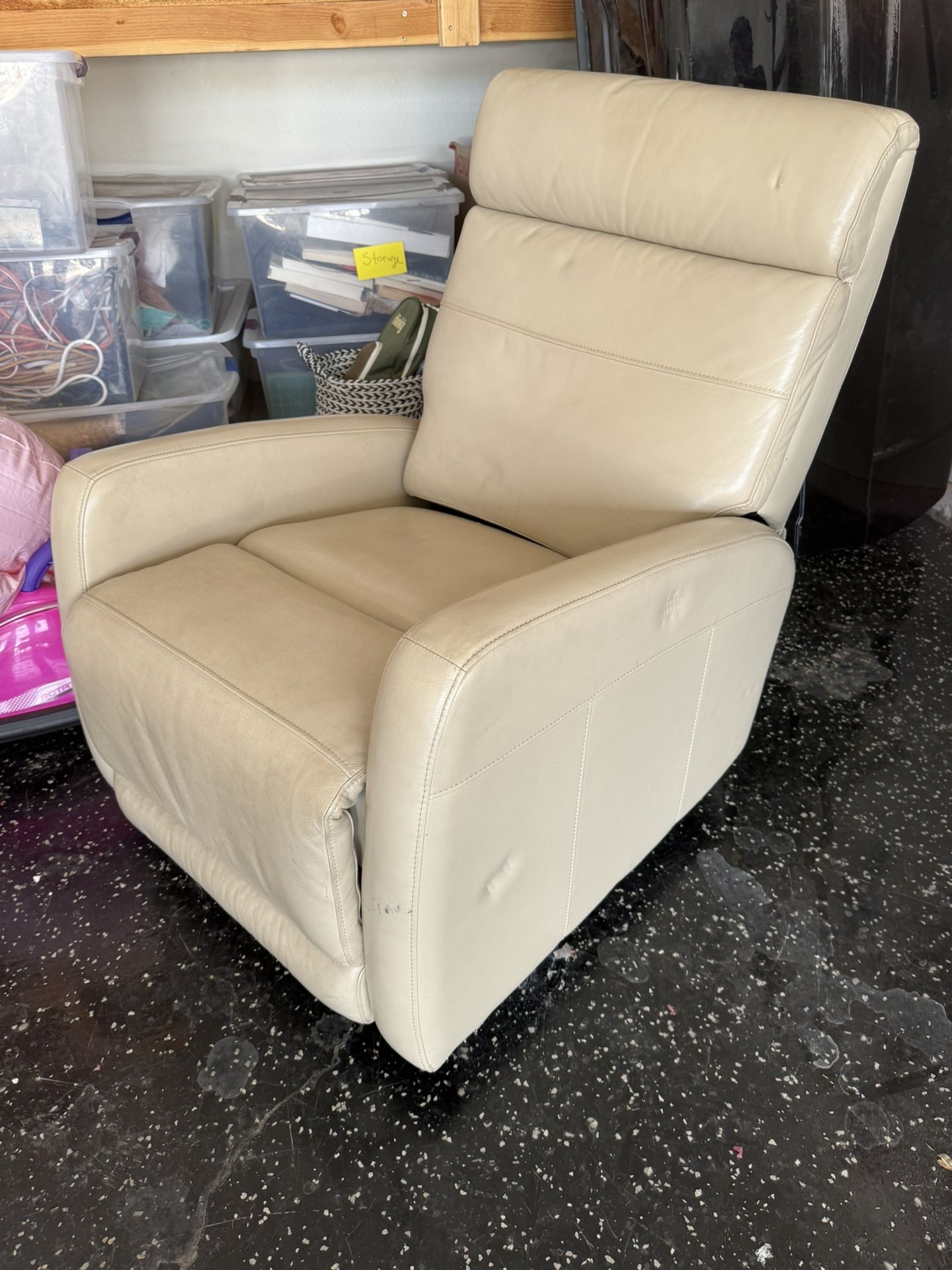 Bassett Leather Swivel Recliner