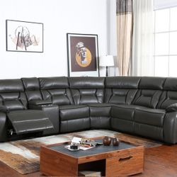 🗣🗣REG $3200 LEATHER SECTIONAL USB POWER RECLINE $2200 1 WEEK ONLY SAME DAY DELIVERY