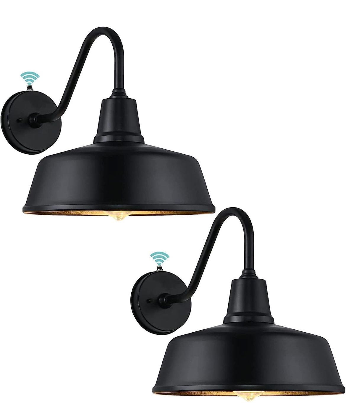 12.6" Barn Light Outdoor Gooseneck Light Dusk to Dawn，with Extended Arm Wall Mount Exterior Light Fixture