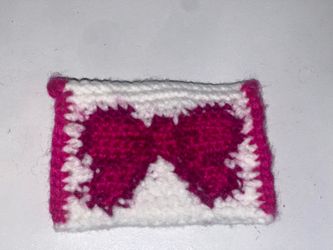 Pink Bow Crochet Wallet
