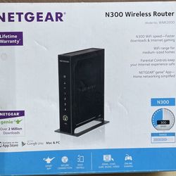Netgear N300 Wireless WiFi Router WNR2000v4 Black  Missing It’s Original Adapter