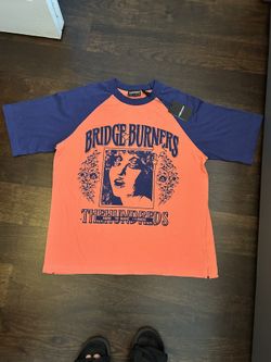 The Hundreds Bridge Burner Blue And Coral Tee
