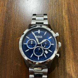 Boss Men’s Metronome Blue Dial Stainless Steel 