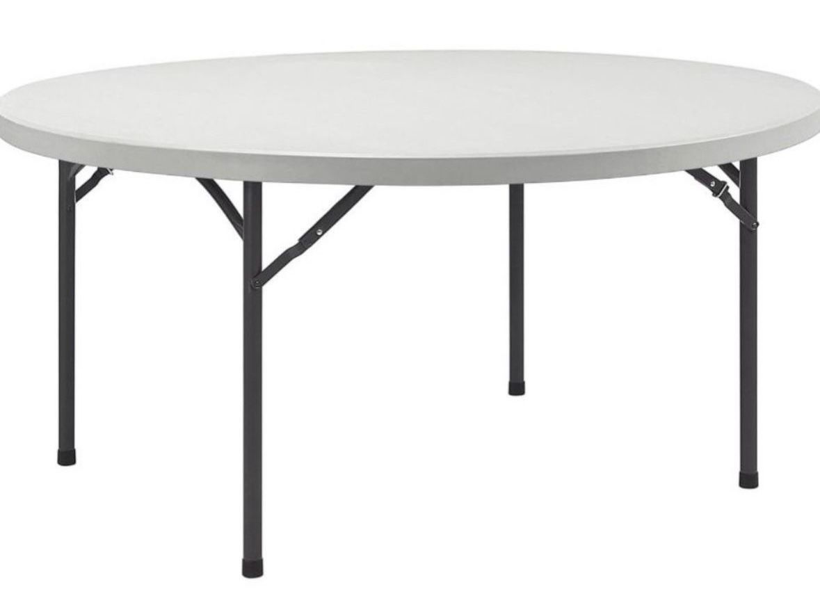 Open Box Lorell Round Banquet Table, 60 by 60 by 29-1/2-Inch, Platinum Color