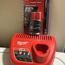 Milwaukee M12 battery and charger