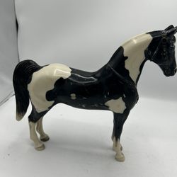 VINTAGE BREYER HORSE 1950s Western Horse Black & White Pinto Glossy