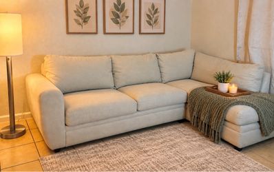 Tan sectional sofa
