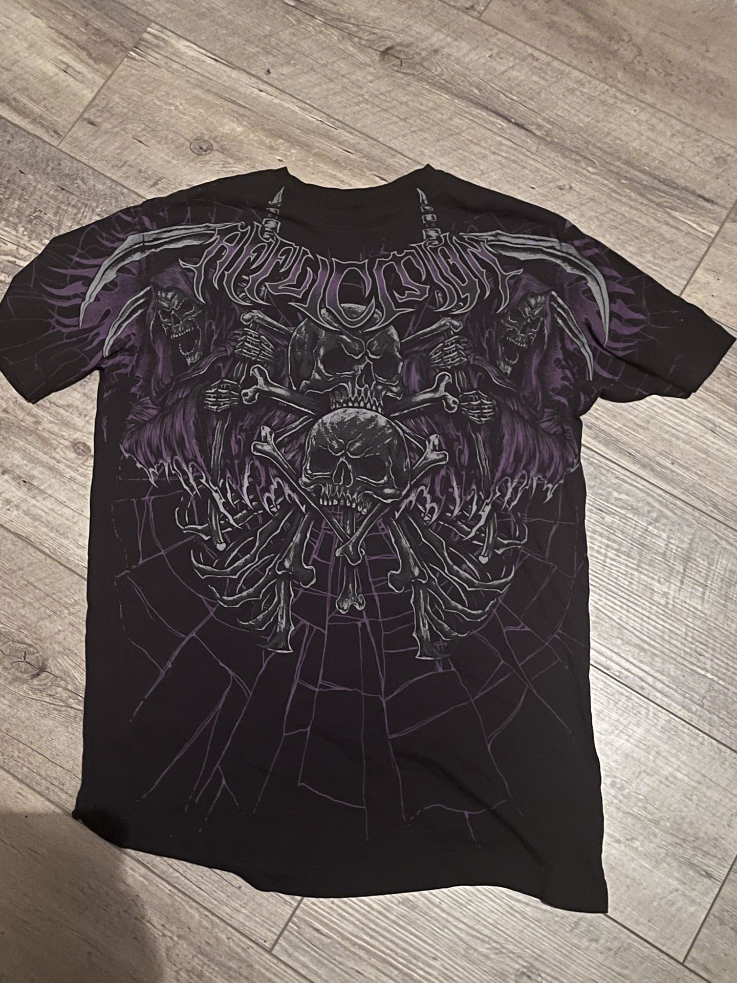 Black And Purple Affliction Tee