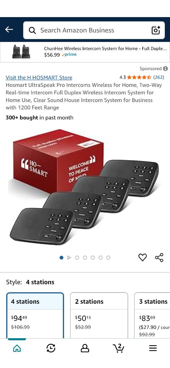 Hosmart UltraSpeak Pro Wireless Full Duplex Intercom - 4 pack Open Box