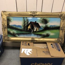 Antique Reverse Glass Painting 