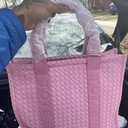 Pink And Black Tote Purse