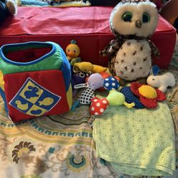 Assorted Baby Toys With Light Blanket