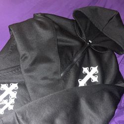 Black Zip Up Cross Design 