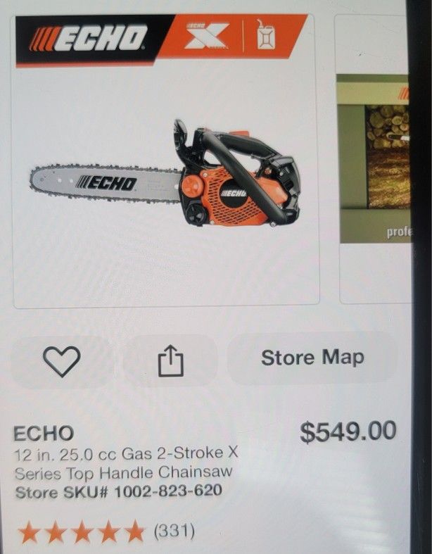 Echo Gas Powered Chain Saw