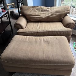 Chair and a half and ottoman 